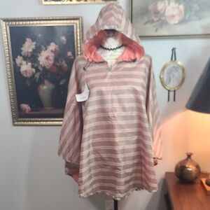 Rain Collection Striped Hooded Rain Poncho